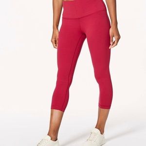 Red cropped lulu lemon align leggings